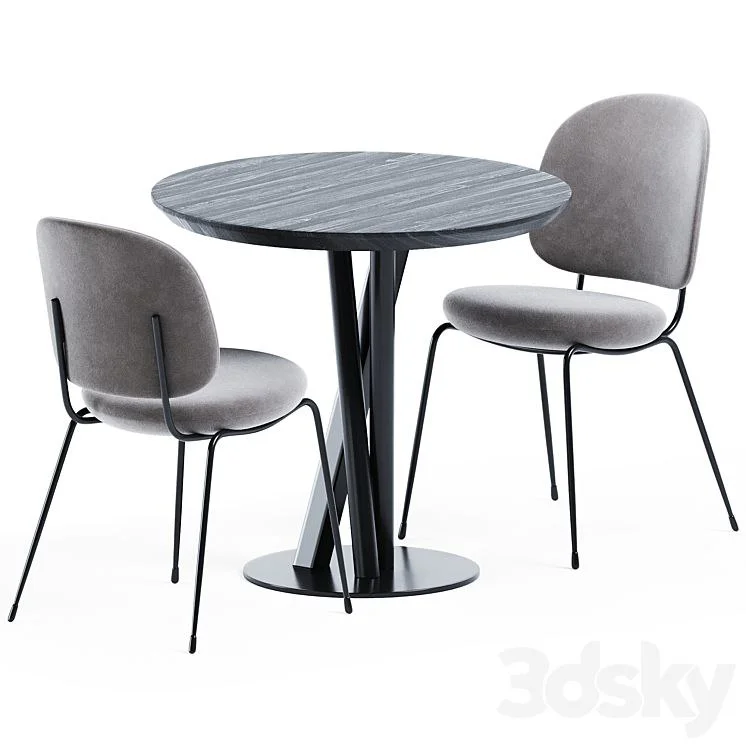 Niels Table D80 by TrabA & Industry Dining Chair by Stellar Works